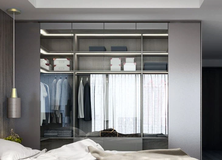 wardrobe glass door lacquered modular kitchen cabinet