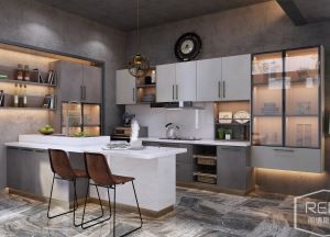 Šedé moderní PVC skříně